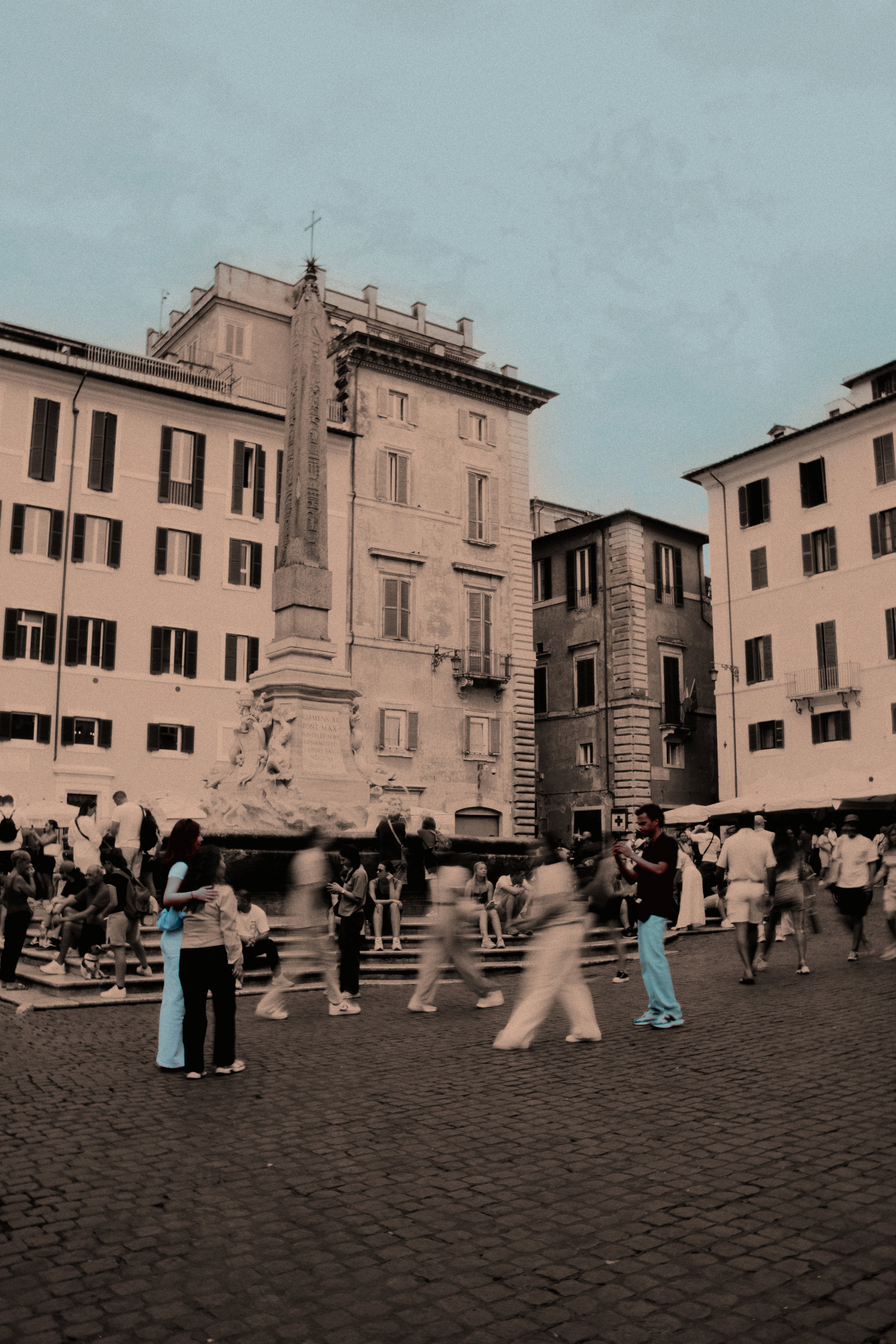 Rome In Blue Print